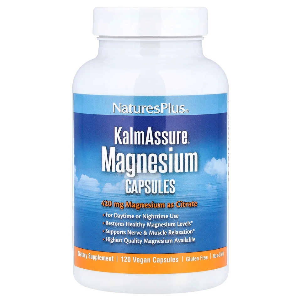 Магний NaturesPlus KalmAssure®, 105 мг, 120 растительных капсул