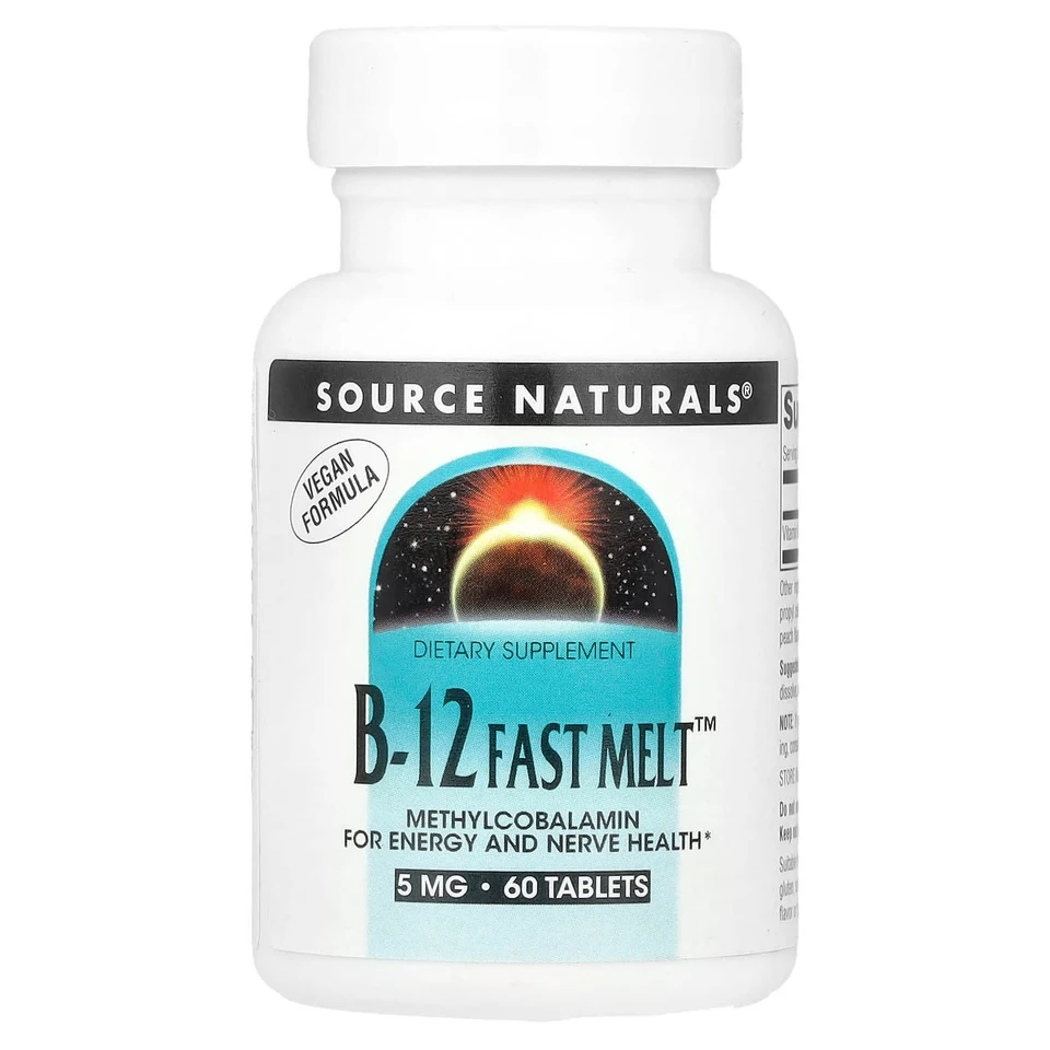 Витамин B12 (быстрорастворимый) Source Naturals™, 5 мг, 60 таблеток