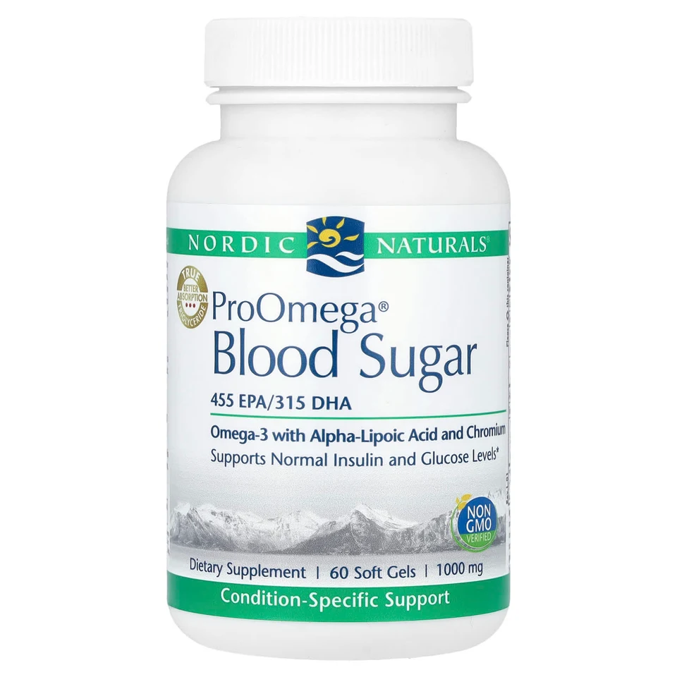 Продукт для контроля сахара в крови Nordic Naturals, 60 мягких капсул