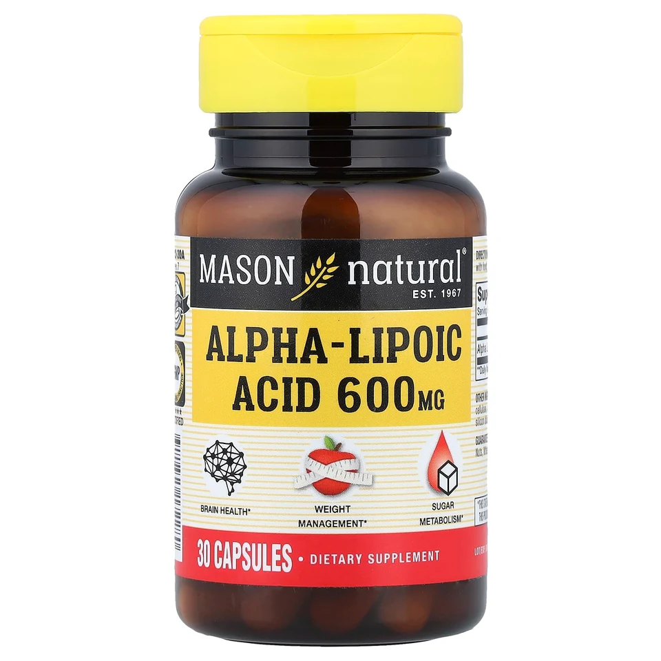 Альфа-липоевая кислота Mason Natural Alpha-Lipoic Acid, 600 мг, 30 капсул