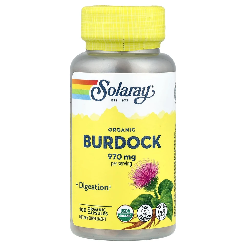 Лопух Solaray Organic, 485 мг, капсулы