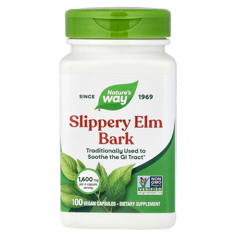 Скользкий вяз Nature's Way, 400 мг, 100 растительных капсул