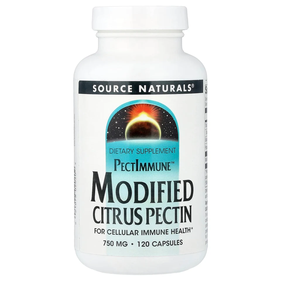 Модифицированный цитрусовый пектин Source Naturals PectImmune™, Modified Citrus Pectin, 120 капсул