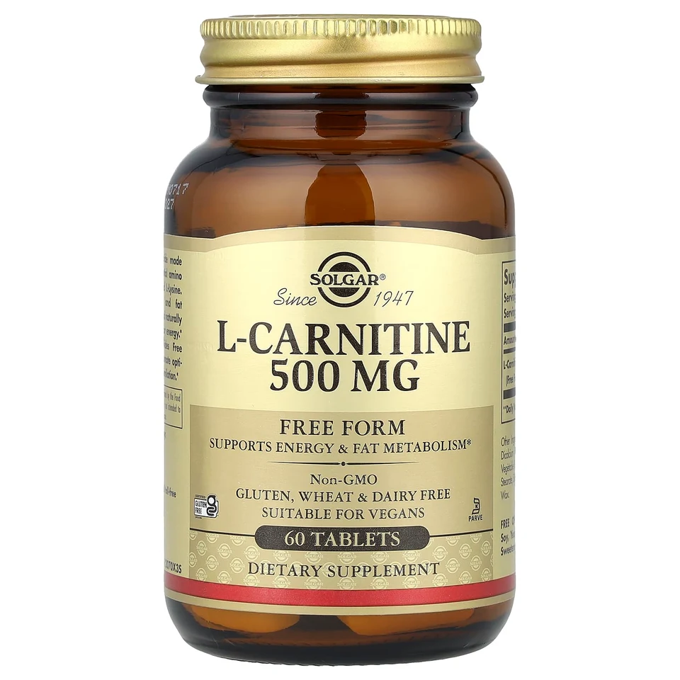 L-карнитин Solgar L-Carnitine Free Form, 500 мг, 60 таблеток
