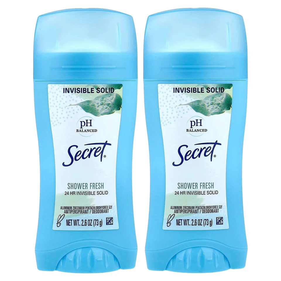 Антиперспирант Secret pH Balanced Invisible Solid /Deodorant Shower Fresh, 73 г, набор из 2 шт.