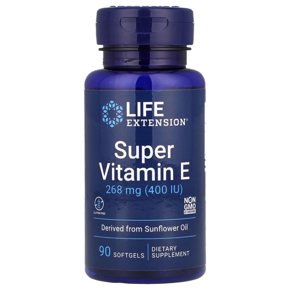 Витамин E Life Extension Super, 400 МЕ, 268 мг, 90 мягких капсул