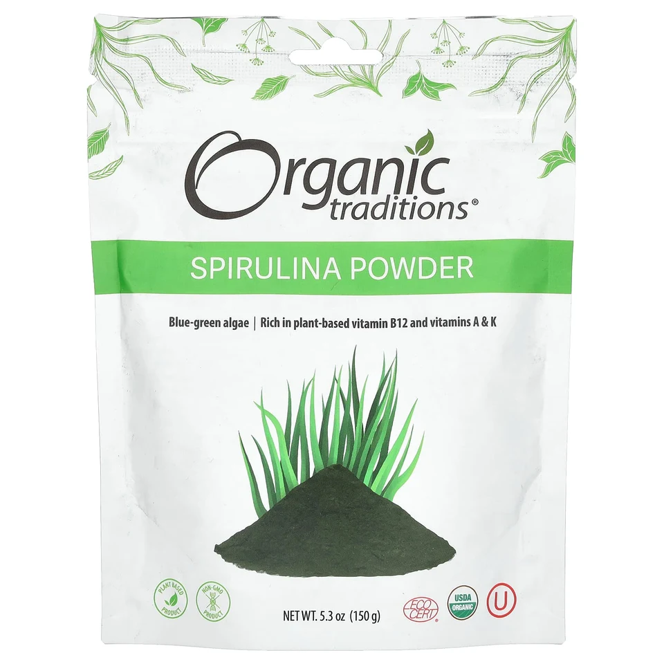 Спирулина Organic Traditions Powder, 150 г, порошок