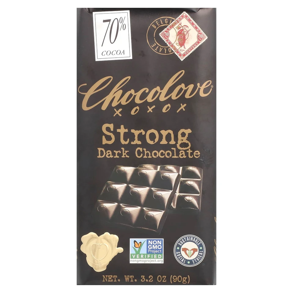 Темный шоколад Chocolove Strong 70% Cocoa, 90 г