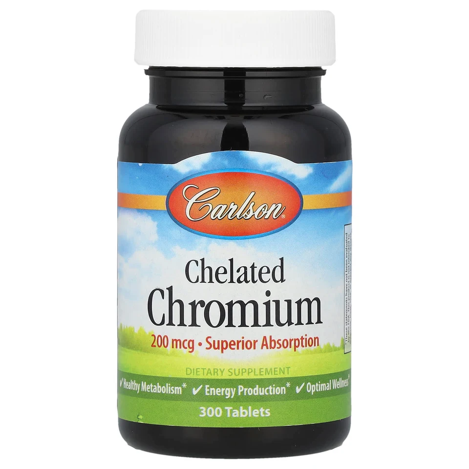 Хром Carlson Chelated, 200 мкг, 300 таблеток