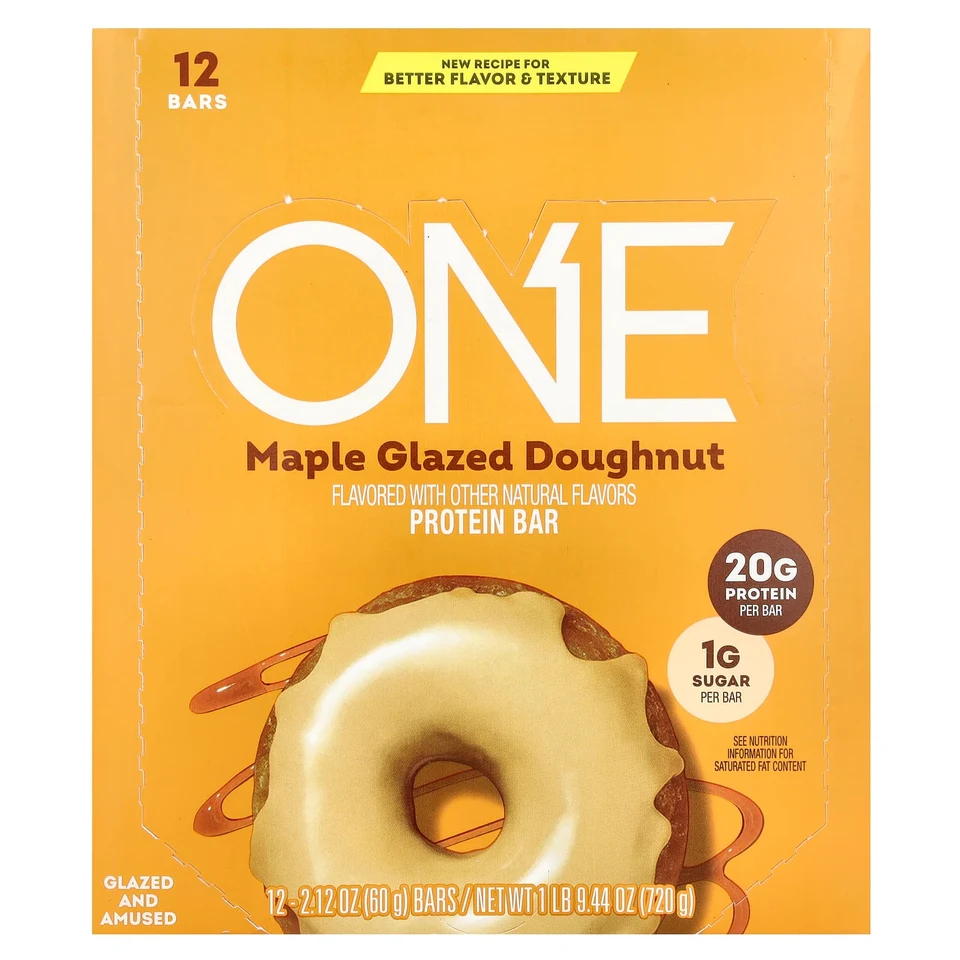Протеиновый батончик One Brands Maple Glazed Doughnut, 60 г, 12 шт.