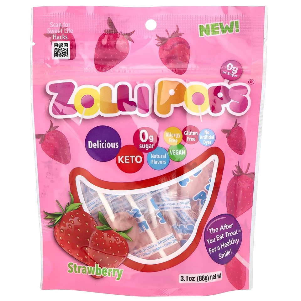 Леденцы Zollipops, клубника, 88 г