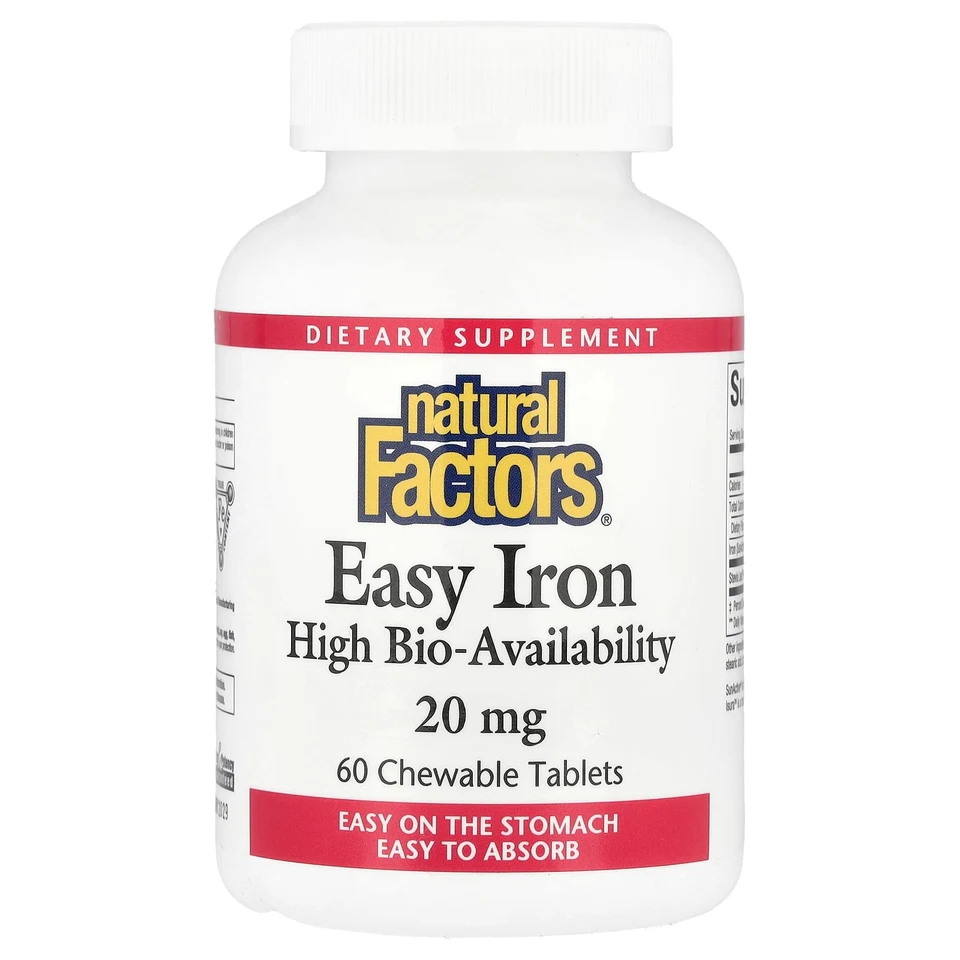 Железо Natural Factors Easy, 60 жевательных таблеток