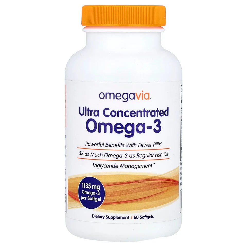 Омега-3 OmegaVia Ultra Concentrated, 1135 мг, 60 мягких капсул