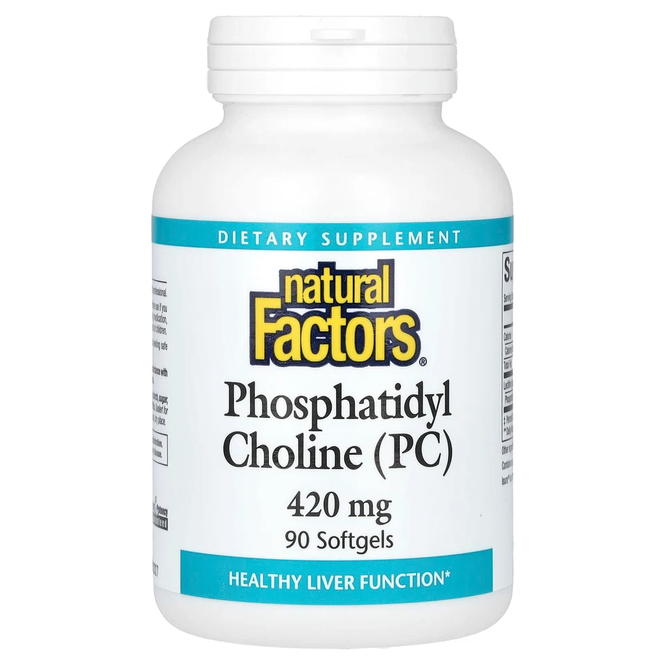 Холин Natural Factors Phosphatidyl (PC), 420 мг, 90 мягких капсул