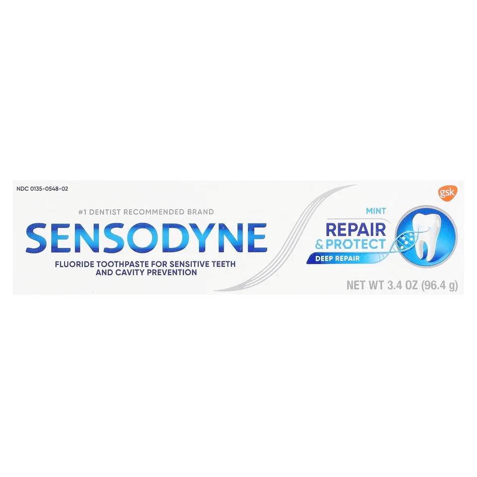 Зубная паста Sensodyne Fluoride For Sensitive Teeth, вкус «мята», 96.4 г