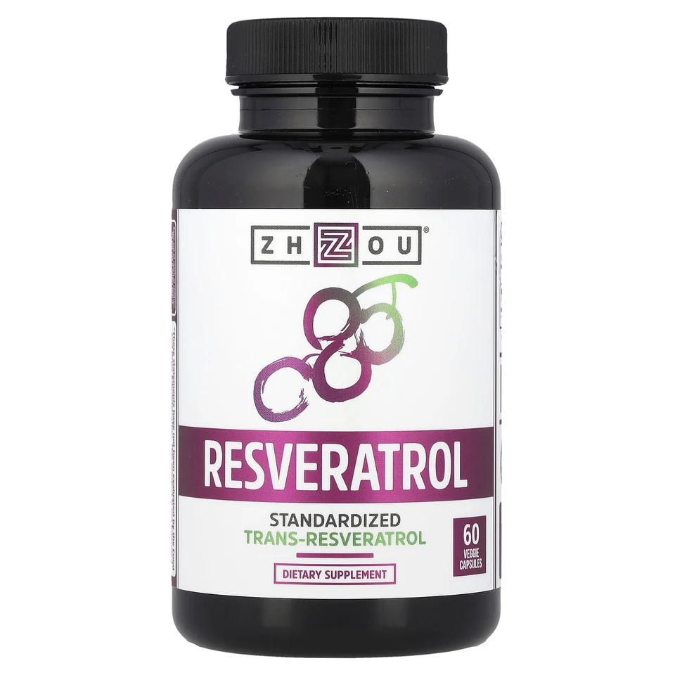 Ресвератрол Zhou Nutrition, 500 мг, 60 растительных капсул
