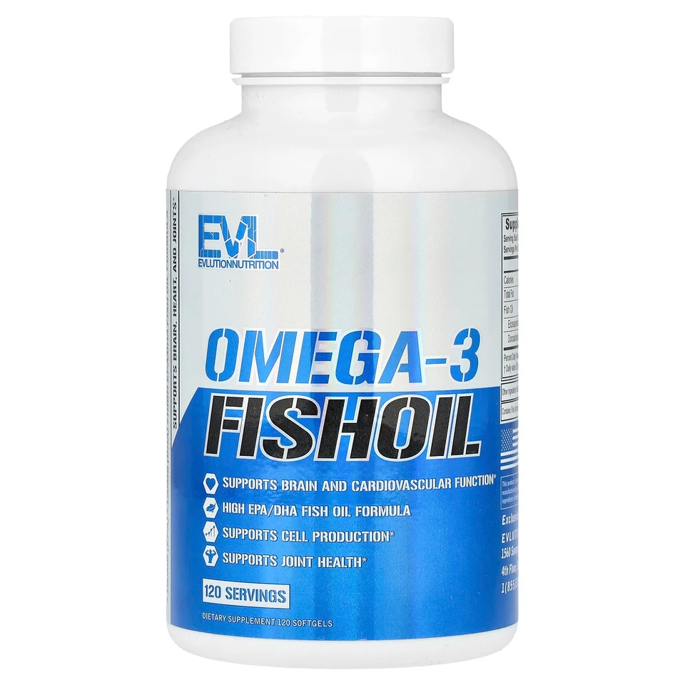 Рыбий жир EVLution Nutrition, 1000 мг, 120 мягких капсул