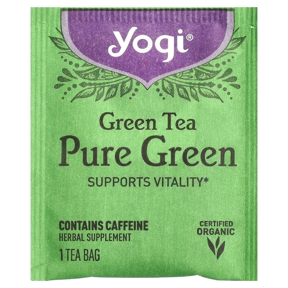 Зеленый чай Yogi Tea Pure Green 16 Tea Bags, 31 г, чайные пакетики