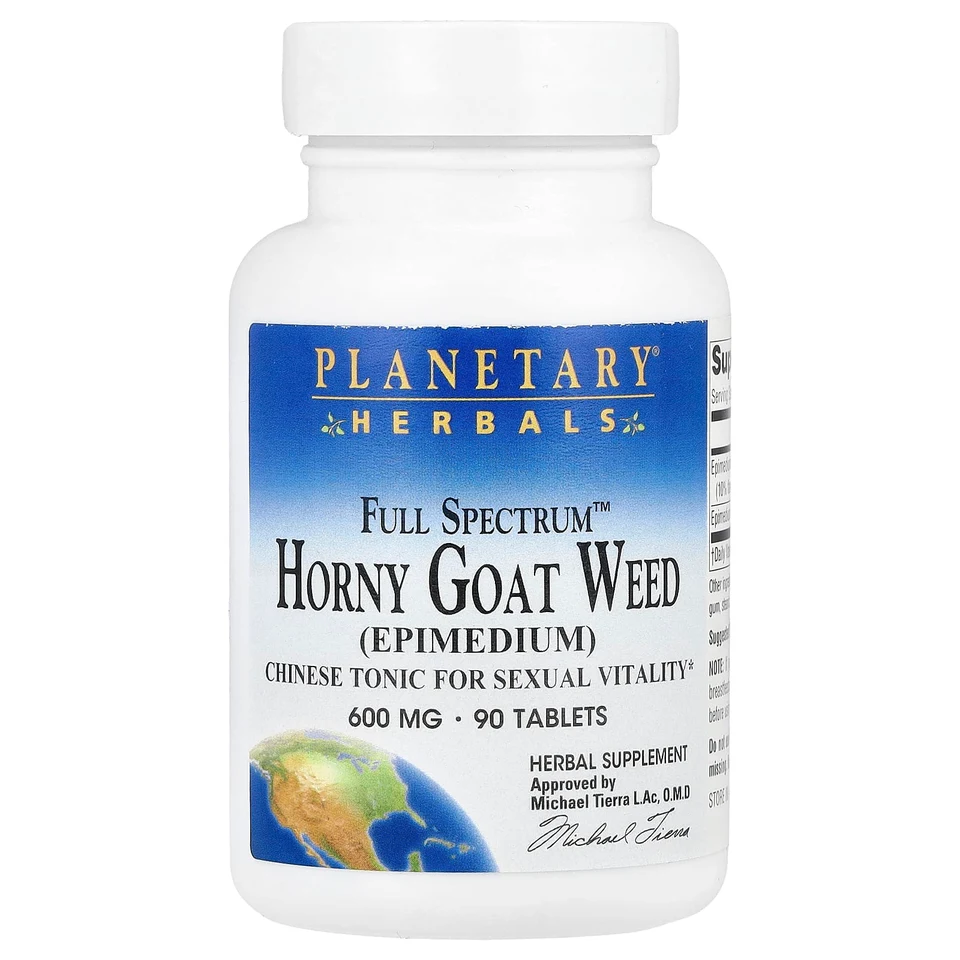 Горянка Planetary Herbals Full Spectrum™ Horny Goat Weed, 90 таблеток