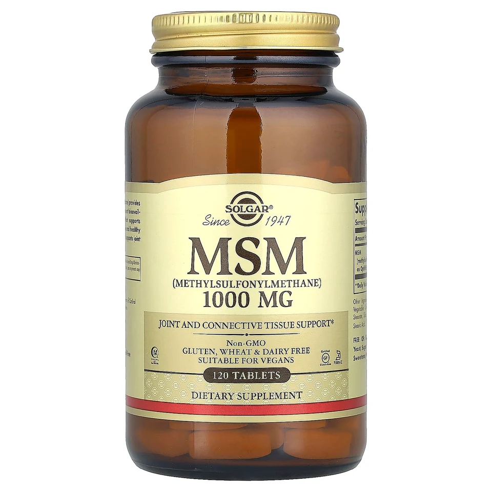 МСМ Solgar (Methylsulfonylmethane), 1000 мг, 120 таблеток