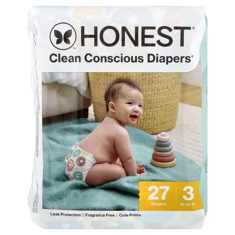Подгузники Clean Conscious Diapers™, размер 3, 16-28 lbs, 27 штук