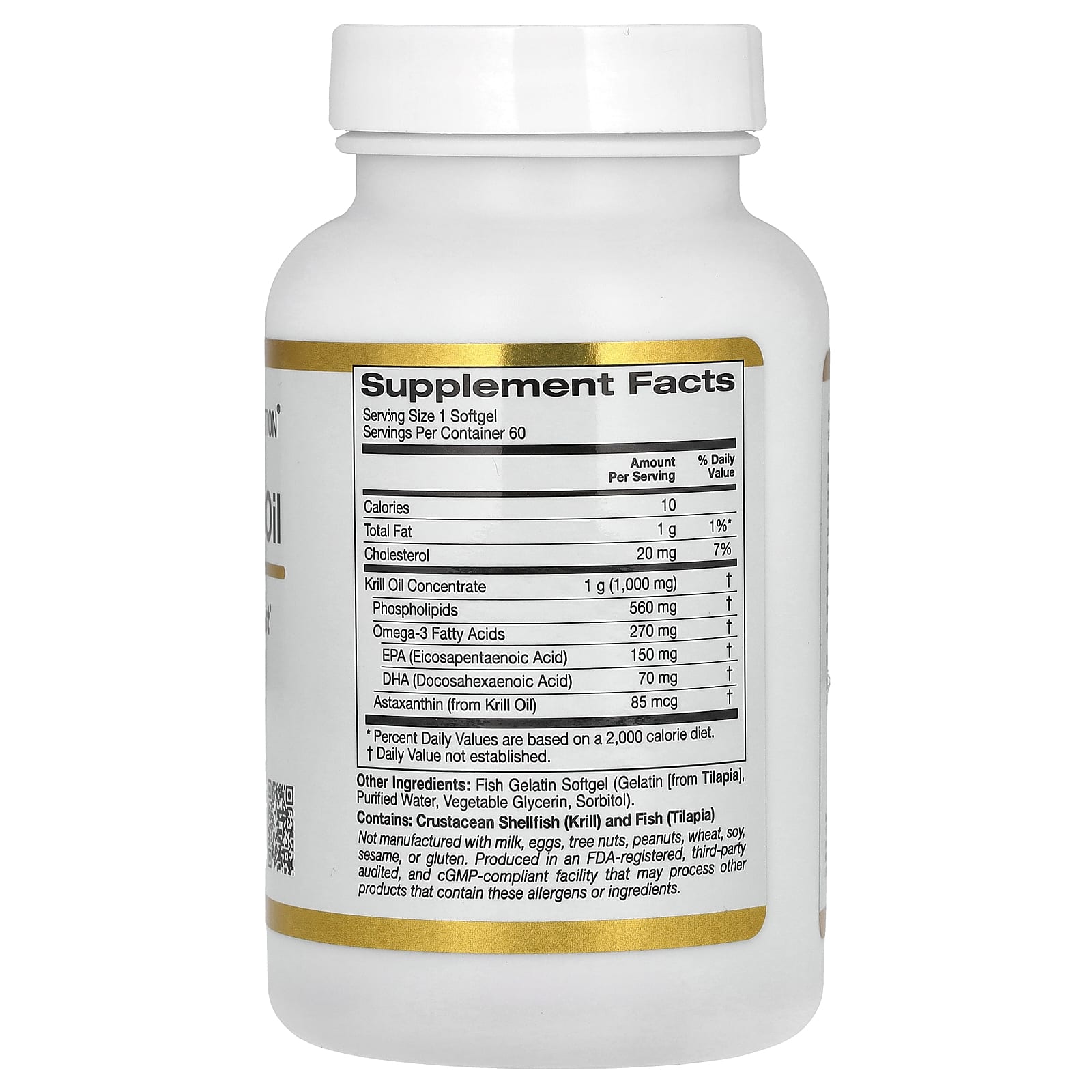 Масло криля California Gold Nutrition Premium with SUPERBABoost 60 Fish Gelatin, 1000 мг, мягкие капсулы — фото 2