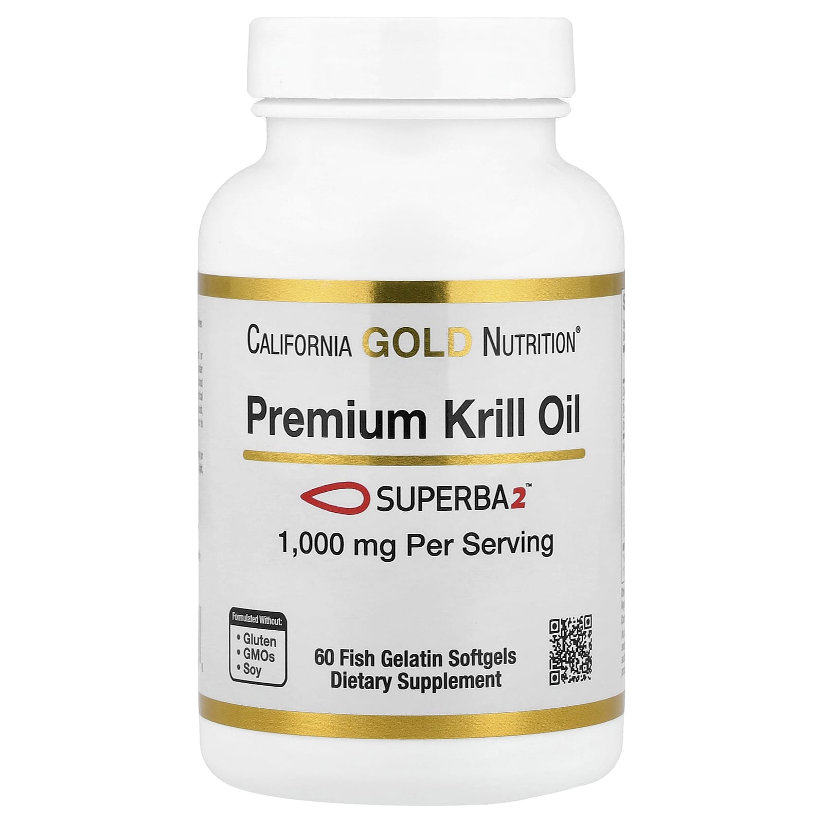 Масло криля California Gold Nutrition Premium with Superba2™, 1000 мг, 60 мягких капсул — фото 2