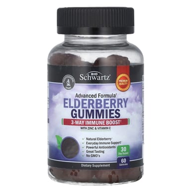 Бузина BioSchwartz Gummies with Zinc & Vitamin C, 60 жевательных пастилок