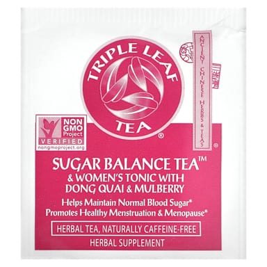 Чайные пакетики Triple Leaf Tea Sugar Balance 20, без кофеина, вкус & Women's Tonic with Dong Quai & Mulberry, 38 г