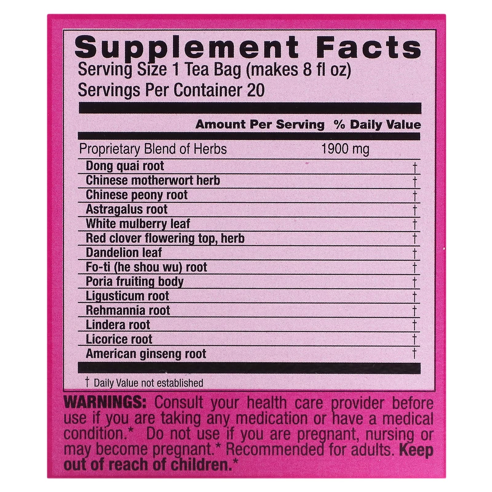Чайные пакетики Triple Leaf Tea Sugar Balance 20, без кофеина, вкус & Women's Tonic with Dong Quai & Mulberry, 38 г — фото 3