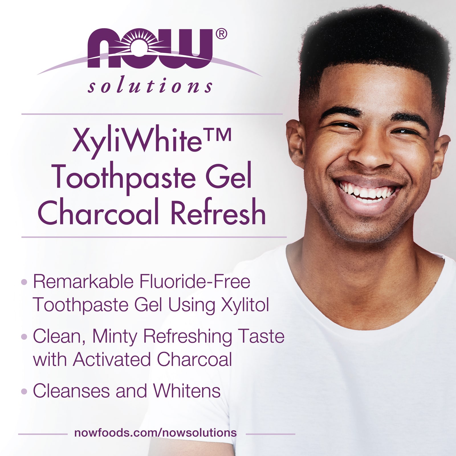 Зубная паста NOW Foods Solutions XyliWhite™ Charcoal Refresh Gel, вкус Mint, 181 г, гель — фото 4