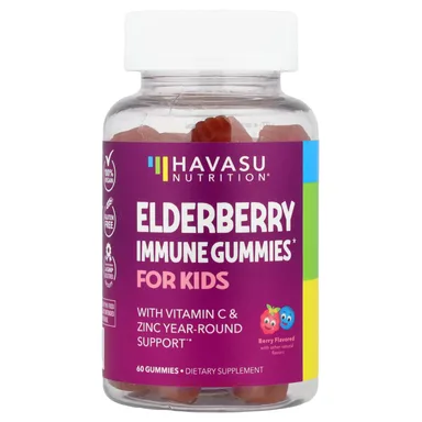 Фото товара: Бузина Havasu Nutrition Immune Gummies For Berry, 60 жевательных пастилок