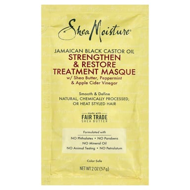 Восстанавливающая маска для волос SheaMoisture Jamaican Black Castor Oil Strengthen & Restore, 57 г, масло