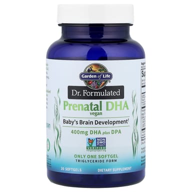 DHA для беременных Garden of Life Dr. Formulated Vegan, 400 мг, 30 мягких капсул