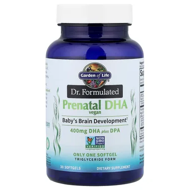 Фото товара: DHA для беременных Garden of Life Dr. Formulated Vegan, 400 мг, 30 мягких капсул