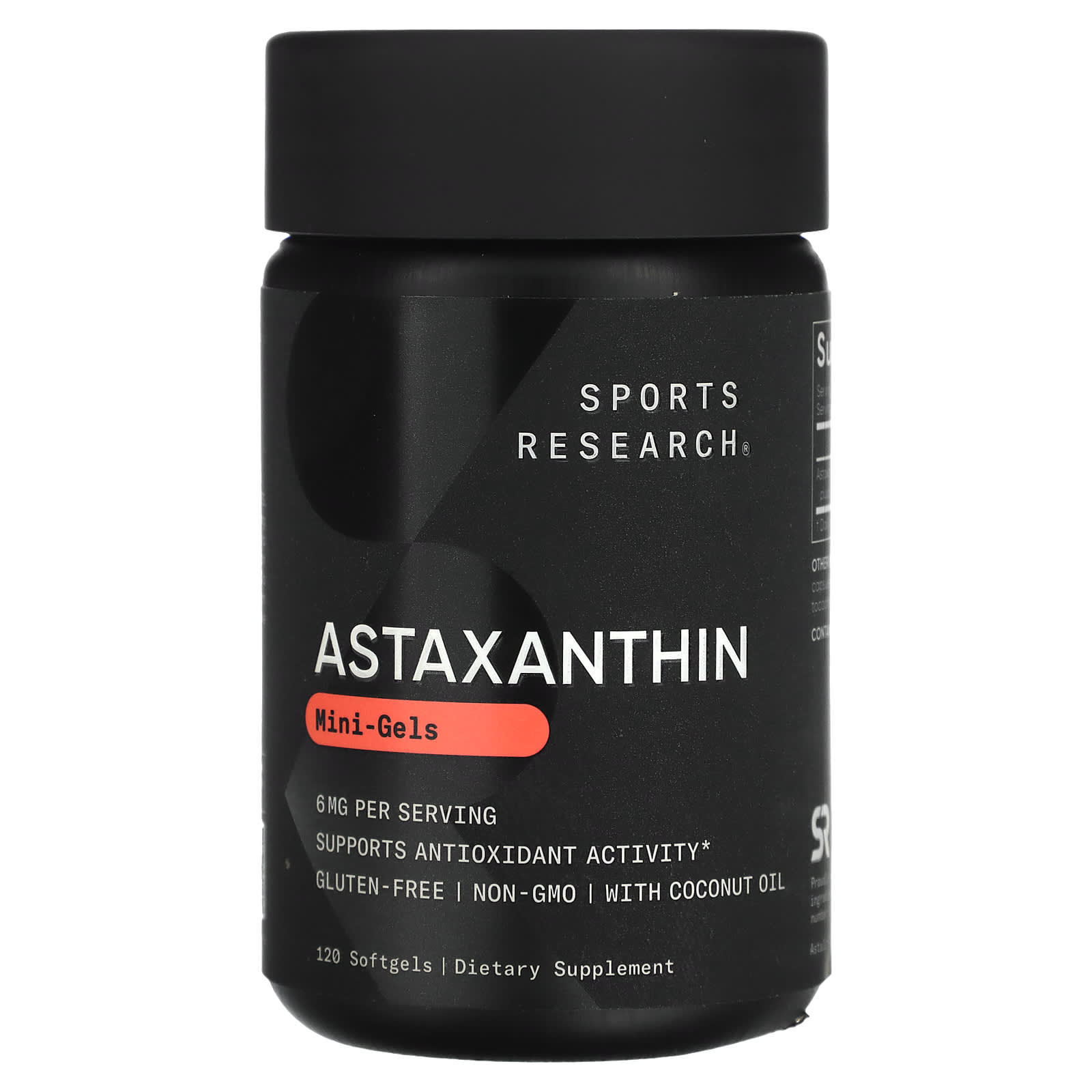 Астаксантин Sports Research Mini-Gels, 6 мг, 120 мягких капсул