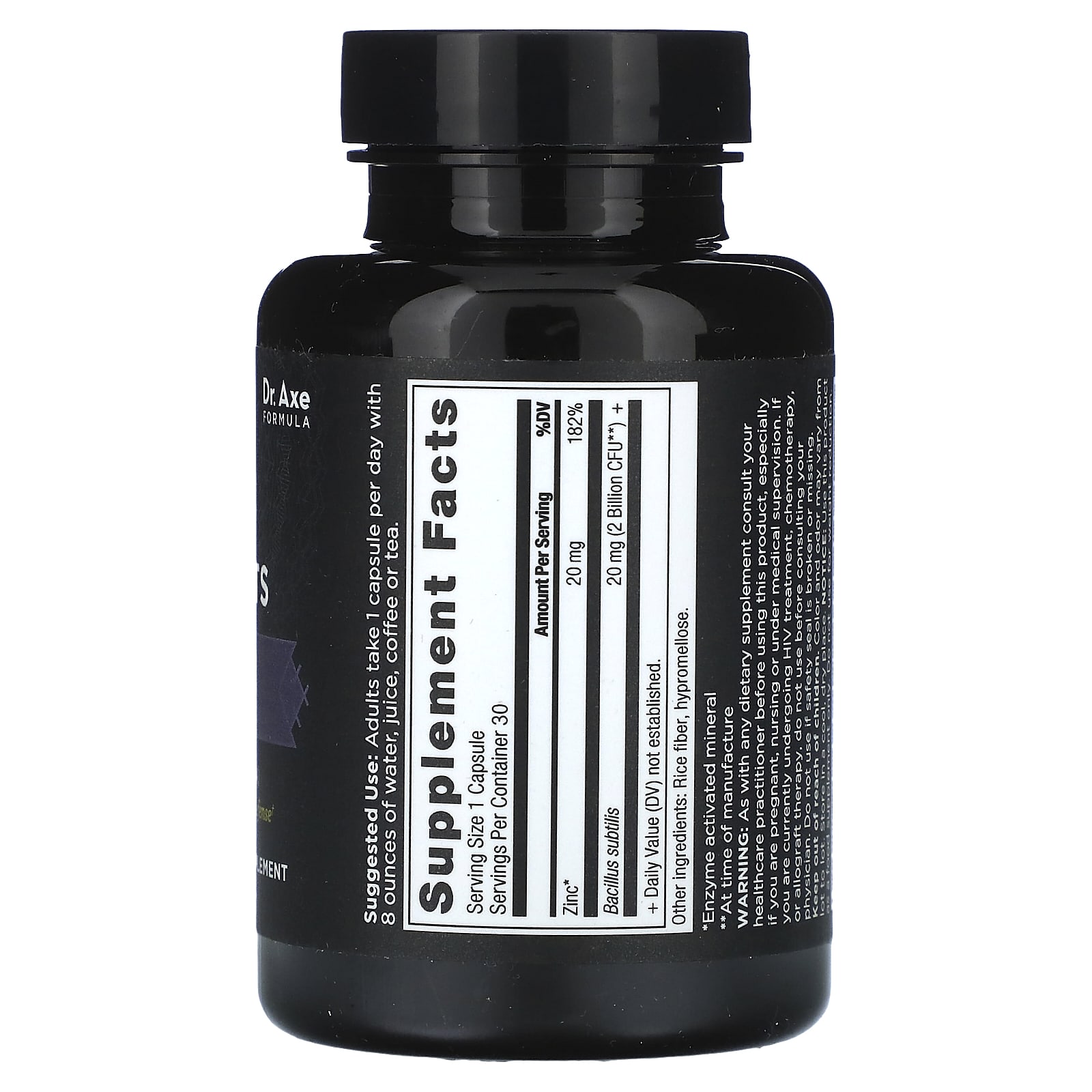 Пробиотик Ancient Nutrition Zinc, 30 капсул — фото 2