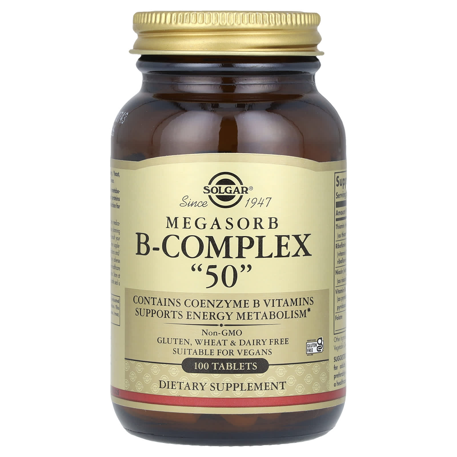 Комплекс витаминов B Solgar Megasorb B-Complex "50", 100 таблеток
