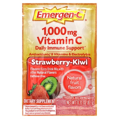 Витамин C Emergen-C Strawberry-Kiwi, оттенок 30 Packets, 1000 мг, 8.9 г, саше