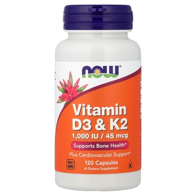 Витамин D3 NOW Foods & K2, 120 капсул