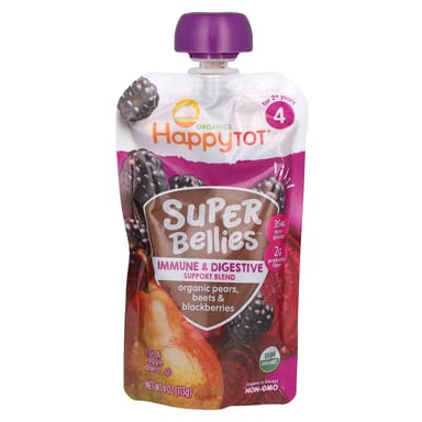 Пюре Happy Tot®, Super Bellies™, для детей от 2 лет, органические груши, свекла и черника, 113 г