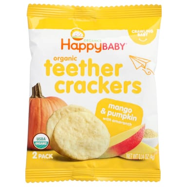 Крекеры Happy Family Organics Happy Baby® Organic Teether Mango & Pumpkin with Amaranth, 4 г, 12 пакетов