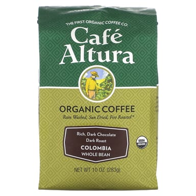 Кофе Cafe Altura Organic Whole Bean Dark Roast, оттенок Colombia, 283 г