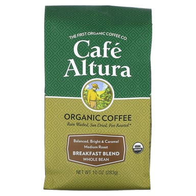 Кофе Cafe Altura Organic Breakfast Blend Whole Bean Medium Roast, 283 г