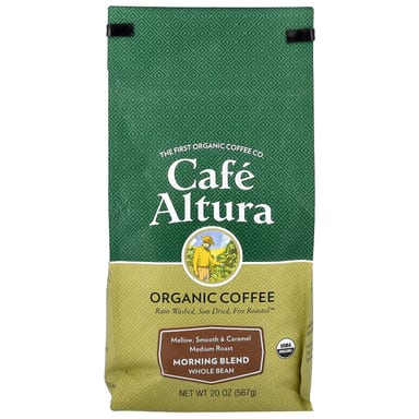 Кофе Cafe Altura Organic Morning Blend Whole Bean Medium Roast, 567 г