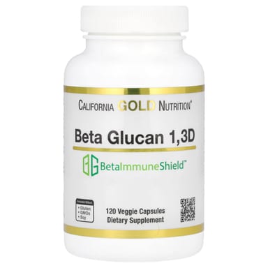 Бета-глюкан из водорослей California Gold Nutrition, 120 вегетарианских капсул (125 мг на капсулу)