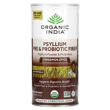Пробиотик Organic India Psyllium Pre & Fiber, вкус Cinnamon Spice, 283.5 г