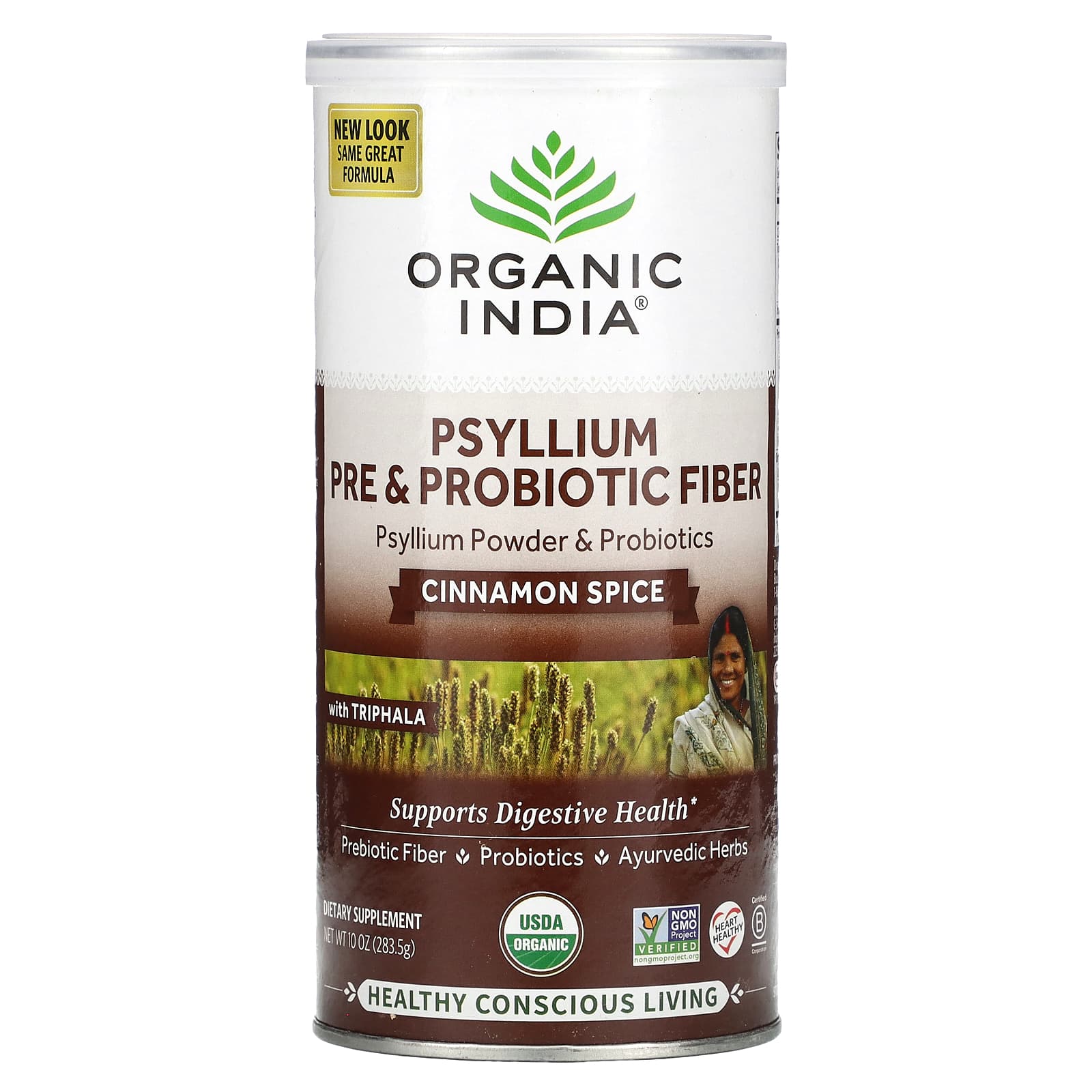 Пробиотик Organic India Psyllium Pre & Fiber, вкус Cinnamon Spice, 283.5 г
