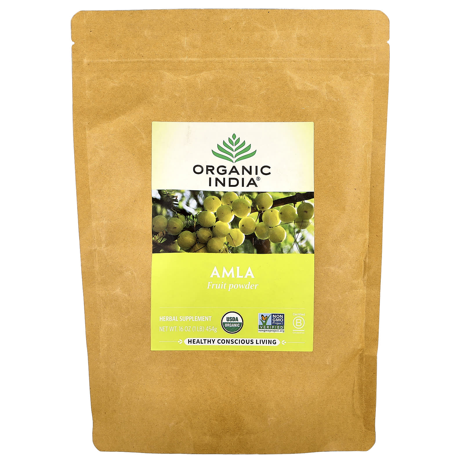 Порошок Organic India Amla Fruit, 454 г