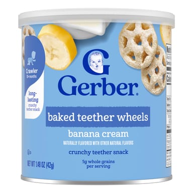 Крем Gerber Baked Teether Wheels 10+ Months, вкус Banana Cream, 42 г